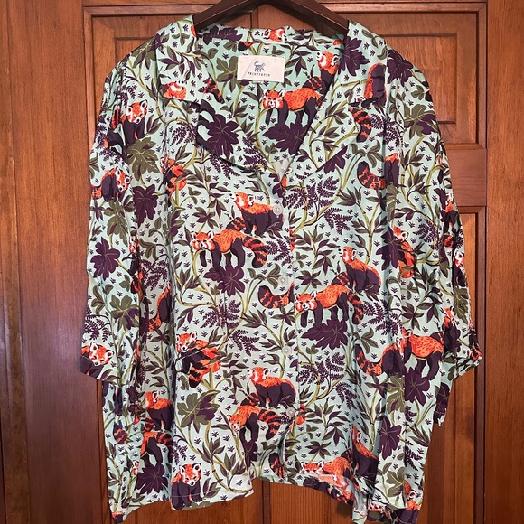 NEW Printfresh Satin Wildest Dreams Set in SOLD OUT Red Pandas/Soft Mint 2X - Picture 4 of 16